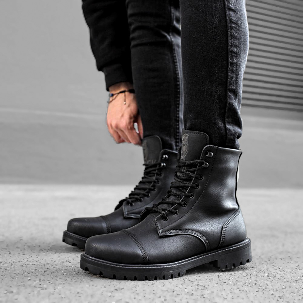mens black sneaker boots